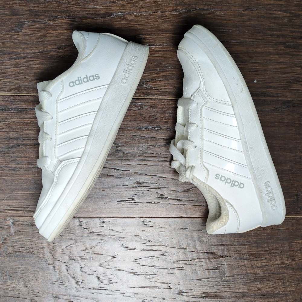 Adidas Girls Break Net Sneaker Shoes White Size 12.5